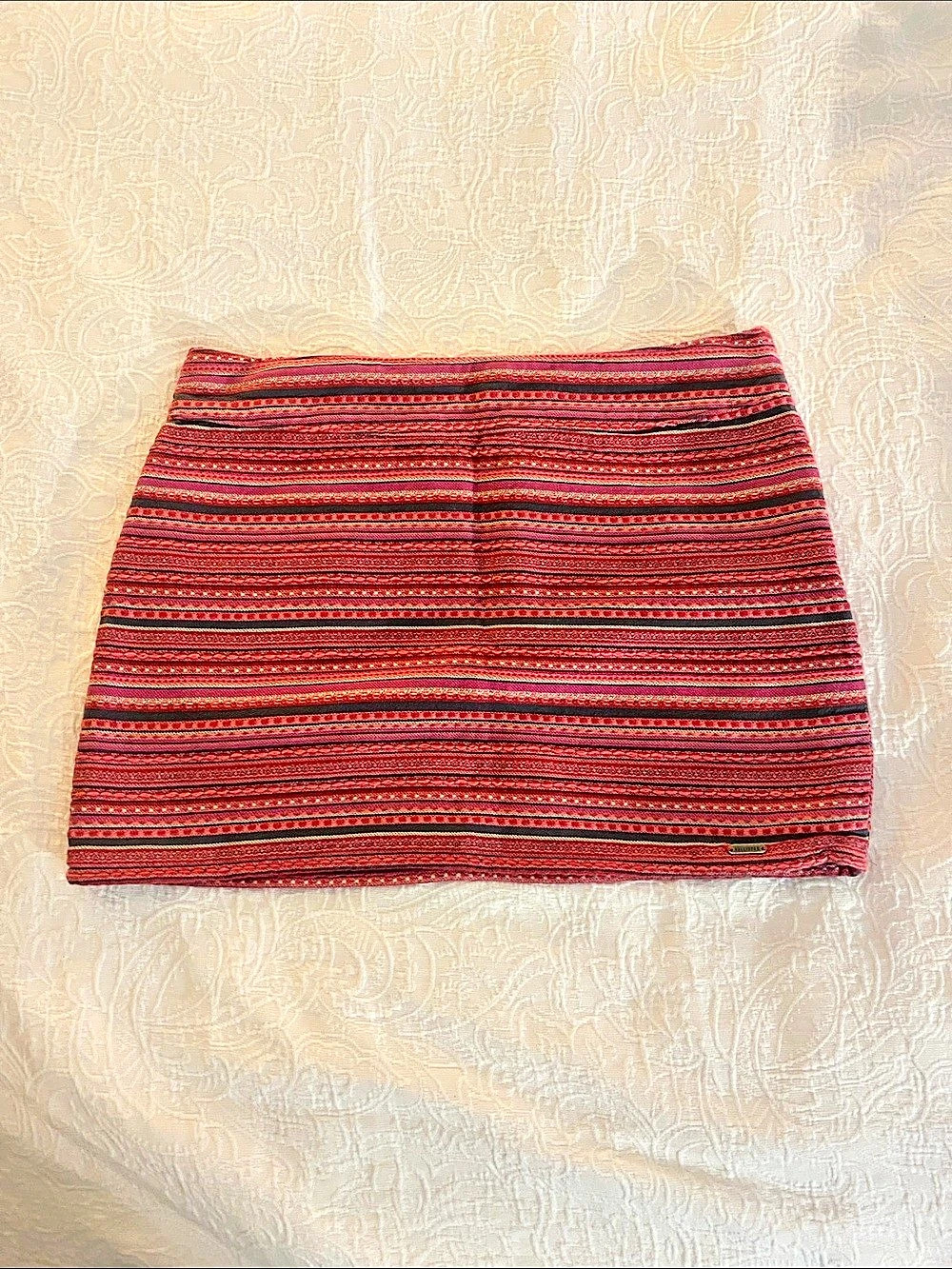 Hollister Striped Mini Skirt, multi coloured. Size 0